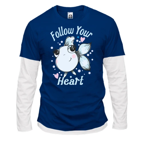 Мужской лонгслив Комби Follow Your Heart