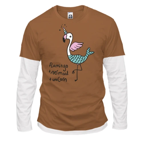 Мужской лонгслив Комби Flamingo + Mermaid + Unicorn