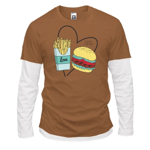 Чоловічий лонгслів Комбі Love fast food