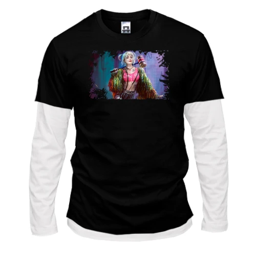 Чоловічий лонгслів з подвійним рукавом Harley Quinn art