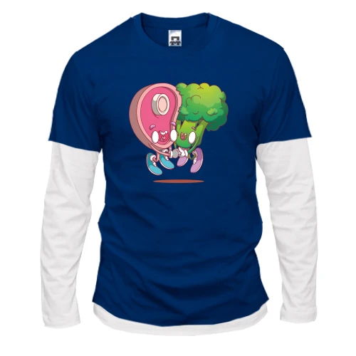 Чоловічий лонгслів Комбі Vegetables and meat are friends