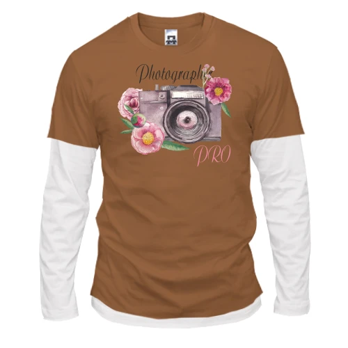 Мужской лонгслив с двойным рукавом Photographer PRO