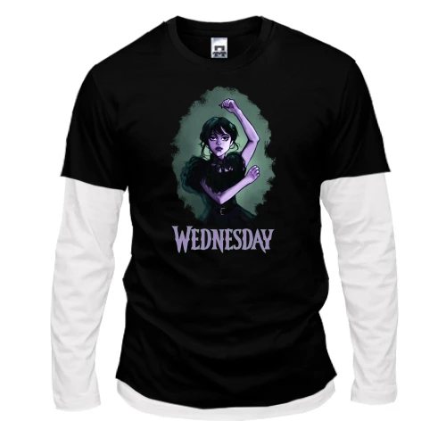 Чоловічий лонгслів з подвійним рукавом Wednesday (АРТ)