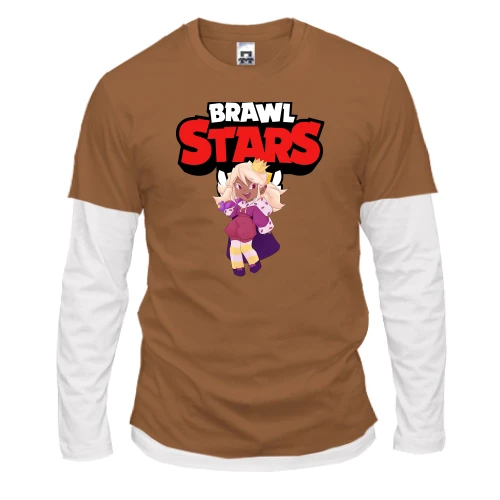 Чоловічий лонгслів з подвійним рукавом з героїнею "Brawl Stars"