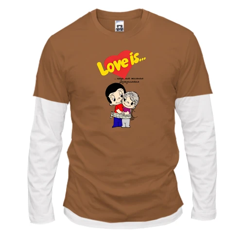 Мужской лонгслив Комби Love is... с парой, связанной верёвкой