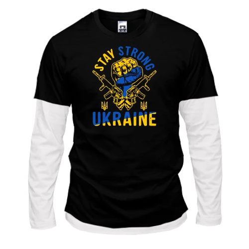 Мужской лонгслив Комби "Ukraine stay strong"