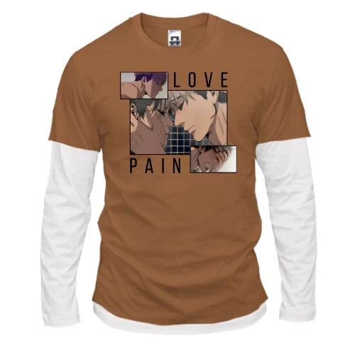 Мужской лонгслив Комби, красный, Pain Love Killing Stalking