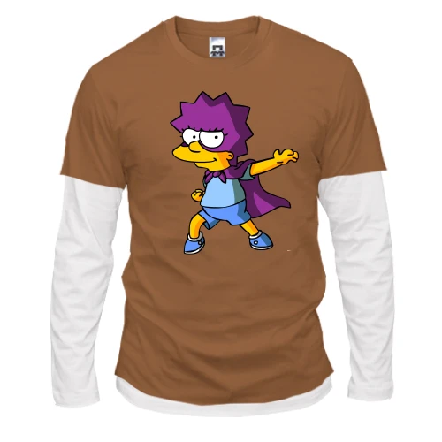 Мужской лонгслив Комби, синий, Batgirl Simpson