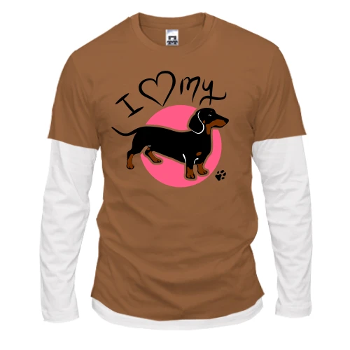 Мужской лонгслив Комби I love my dog