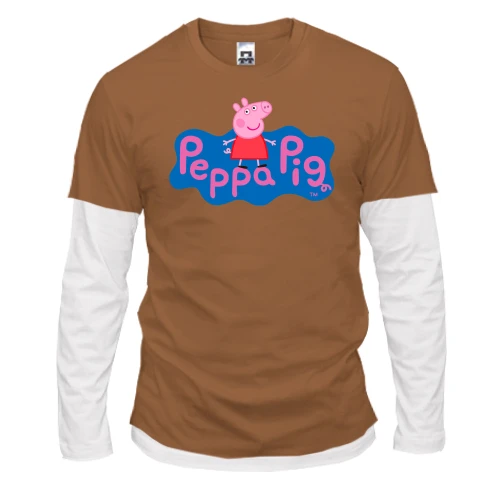 Чоловічий лонгслів Комбі, синій, Peppa Pig