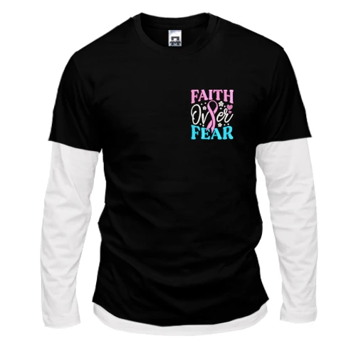 Чоловічий лонгслів Комбі з написом Faith over Fear
