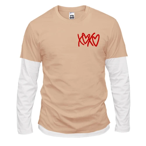 Чоловічий лонгслів Комбі XO-XO із серцями