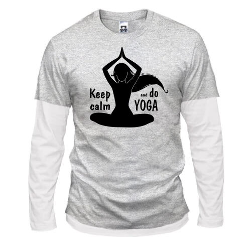 Мужской лонгслив с двойным рукавом Keep Calm an Do Yoga