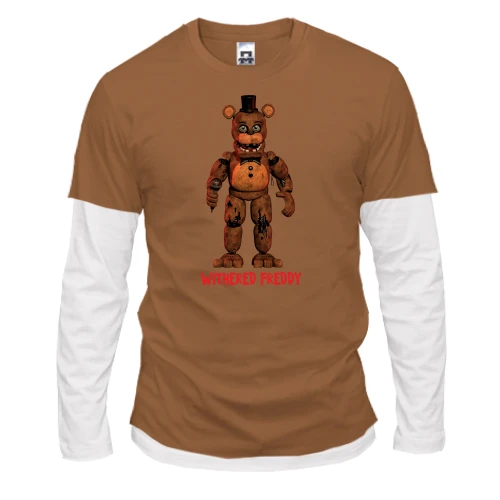 Мужской лонгслив Комби, синий, Five Nights at Freddy’s (Withered Freddy)
