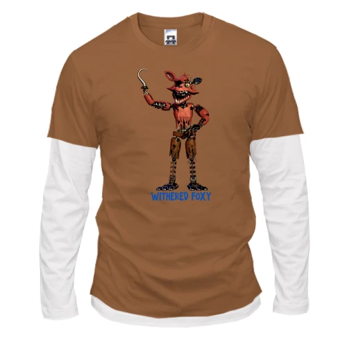 Мужской лонгслив Комби, синий, Five Nights at Freddy’s (withered foxy)