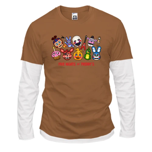 Мужской лонгслив Комби, синий, FNAF Band (2)