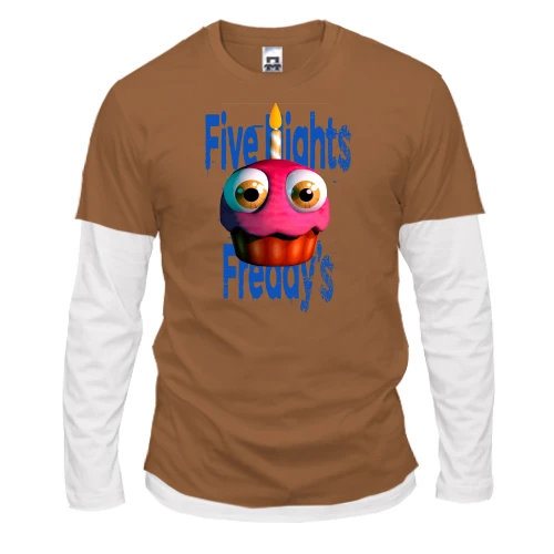 Мужской лонгслив Комби, синий, FNAF Mr Cupcake