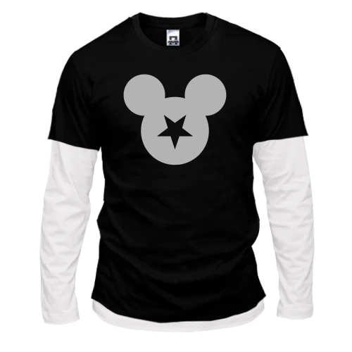 Мужской лонгслив Комби, черный, Mickey Star