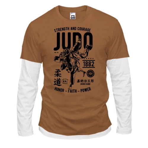 Мужской лонгслив с двойным рукавом Judo постер