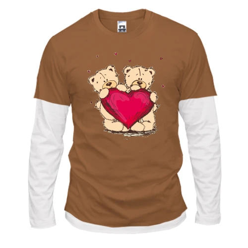 Мужской лонгслив Комби с мишками Teddy