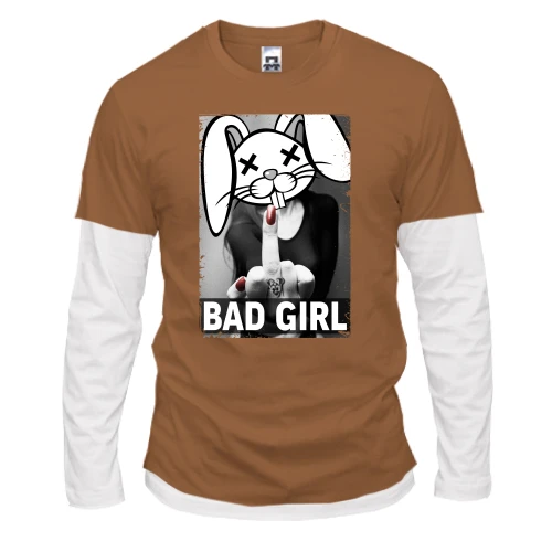 Мужской лонгслив с двойным рукавом Swag Bad girl