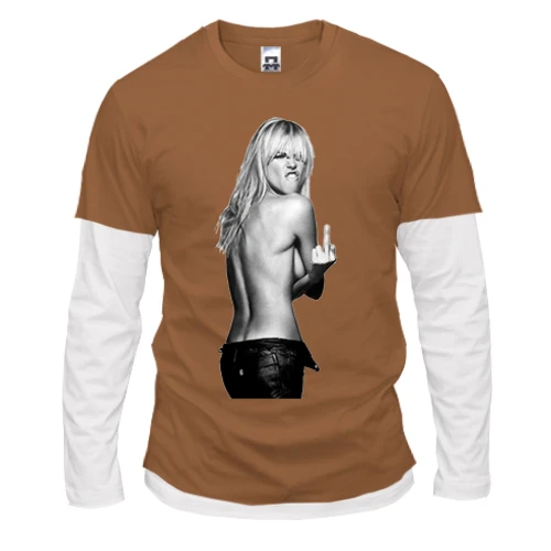 Мужской лонгслив с двойным рукавом Kate Moss f*ck you