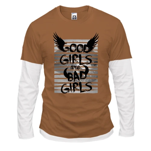 Мужской лонгслив с двойным рукавом Good girls are bad girls