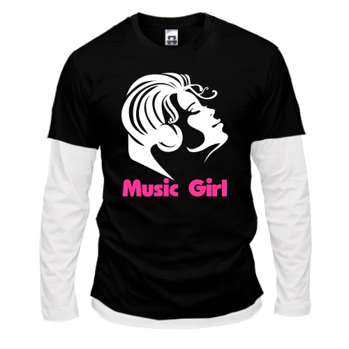 Мужской лонгслив с двойным рукавом Music Girl
