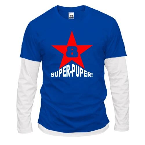 Мужской лонгслив с двойным рукавом Super-Puper Star