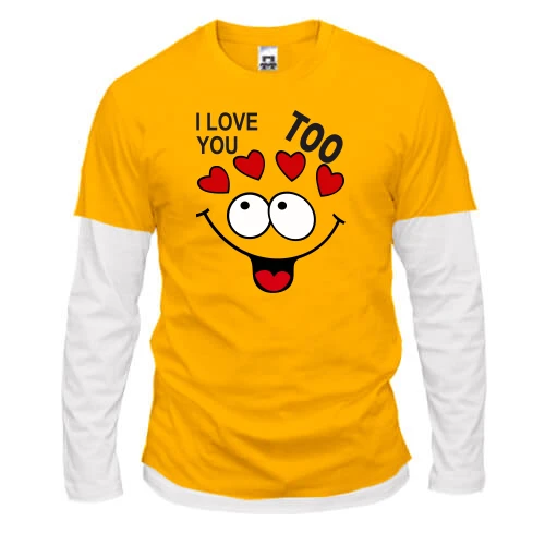 Мужской лонгслив с двойным рукавом Парная Love You Too