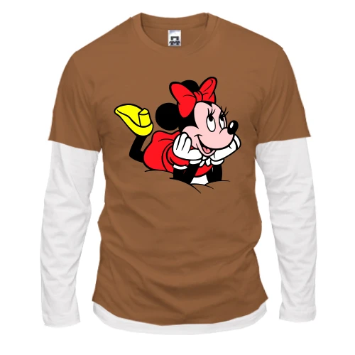 Мужской лонгслив Комби, синий, Minie Mouse мечтает