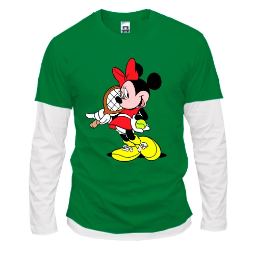 Чоловічий лонгслів Комбі, чорний, Minnie Mouse теніс 2