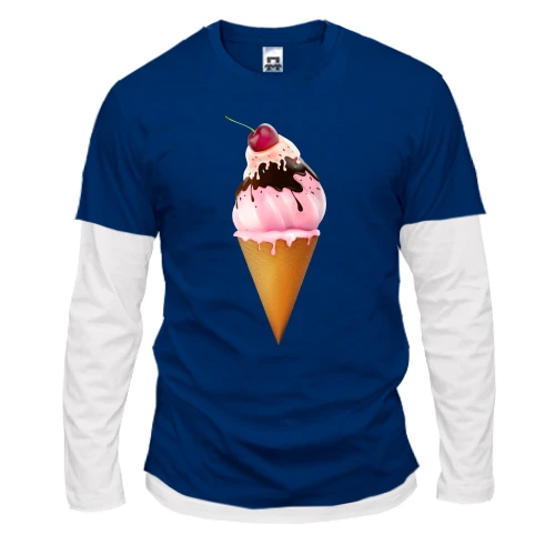 Чоловічий лонгслів Комбі Ice cream with cherries