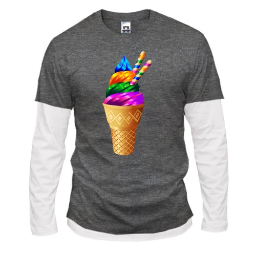 Чоловічий лонгслів Комбі Rainbow Ice Cream