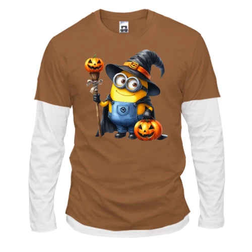 Мужской лонгслив Комби, синий, Halloween Миньон