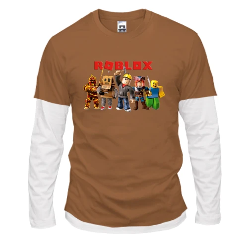 Мужской лонгслив Комби, синий, с шестью персонажами Roblox