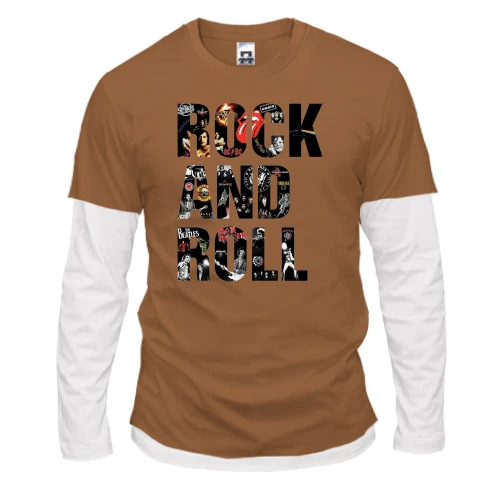Мужской лонгслив Комби Rock And Roll (Рок группы)