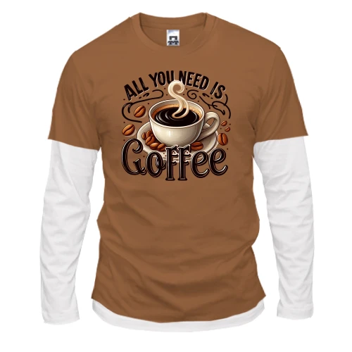 Чоловічий лонгслів Комбі All You need is Coffee