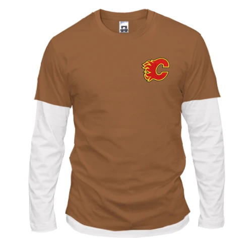 Чоловічий лонгслів Комбі Calgary Flames з вишитою емблемою