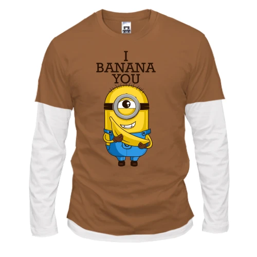 Мужской лонгслив с двойным рукавом I banana you