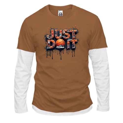 Чоловічий лонгслів з подвійним рукавом Just Do It з м'ячами