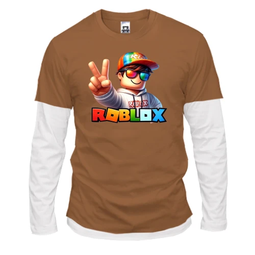 Мужской лонгслив Комби, синий, RobloxMan