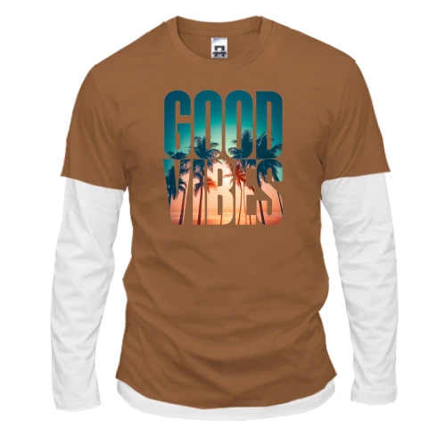 Чоловічий лонгслів Комбі, синій, Good Vibes (2)