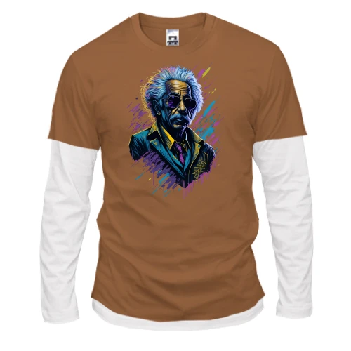 Чоловічий лонгслів з подвійним рукавом Albert Einstein Art