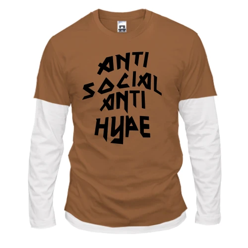 Мужской лонгслив Комби Anti Social Anti Hype