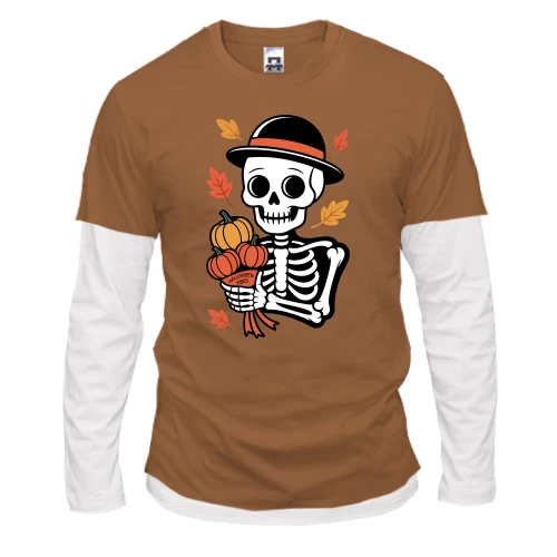 Мужской лонгслив Комби, синий, Halloween vibes