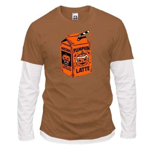 Мужской лонгслив Комби, синий, Pumpkin Latte