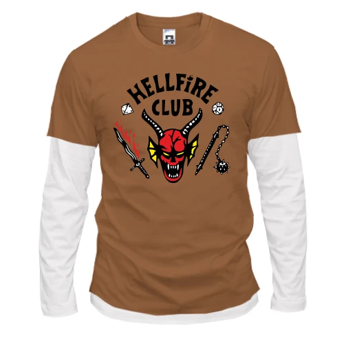 Мужской лонгслив Комби, синий, Stranger Things HellFire Club