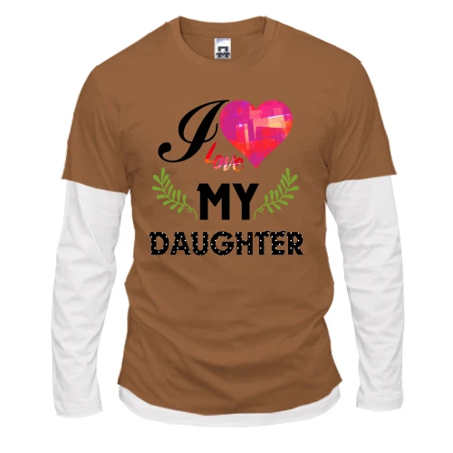 Мужской лонгслив Комби I love my daughter