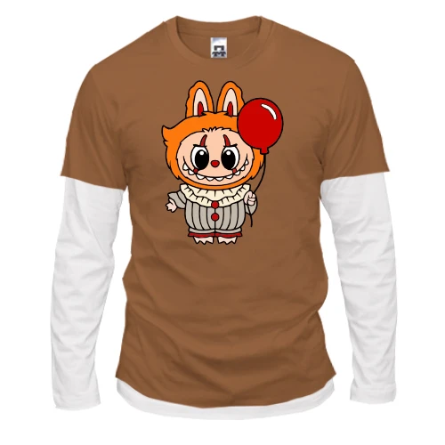 Чоловічий лонгслів Комбі, синій, Labubu Pennywise